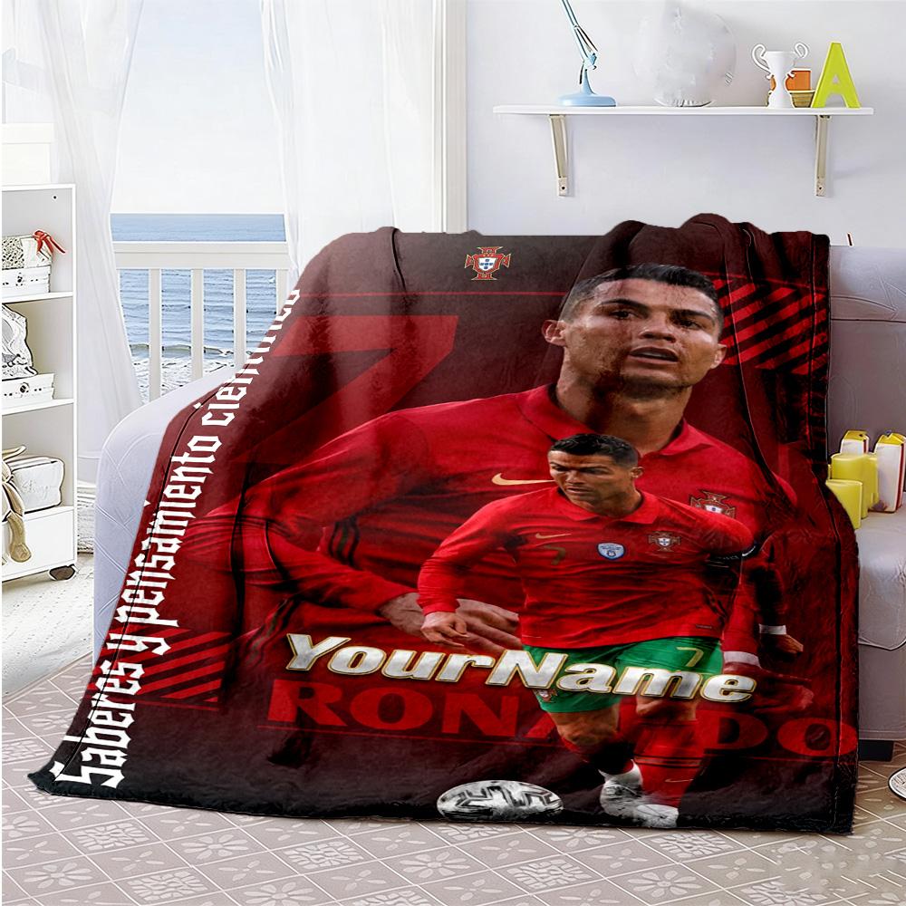 Cristiano Ronaldo 30 Customize Your Name Blanket Gift Customizable Blanket Ultra-Soft Versatile for Sofa Office Bed Nap Four Seasons Universal