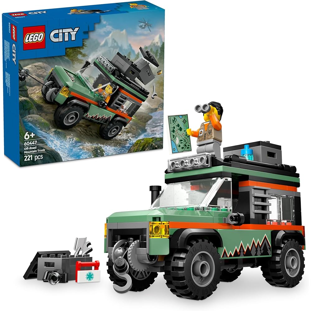 LEGO City 4WD Off-Road Mountain Truck Toy for Kids 6-9 Years Old Building Blocks Vehicle