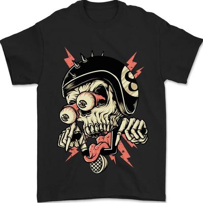 Freaky Biker Skull Motorcycle T-shirt Men's 100% Cotton