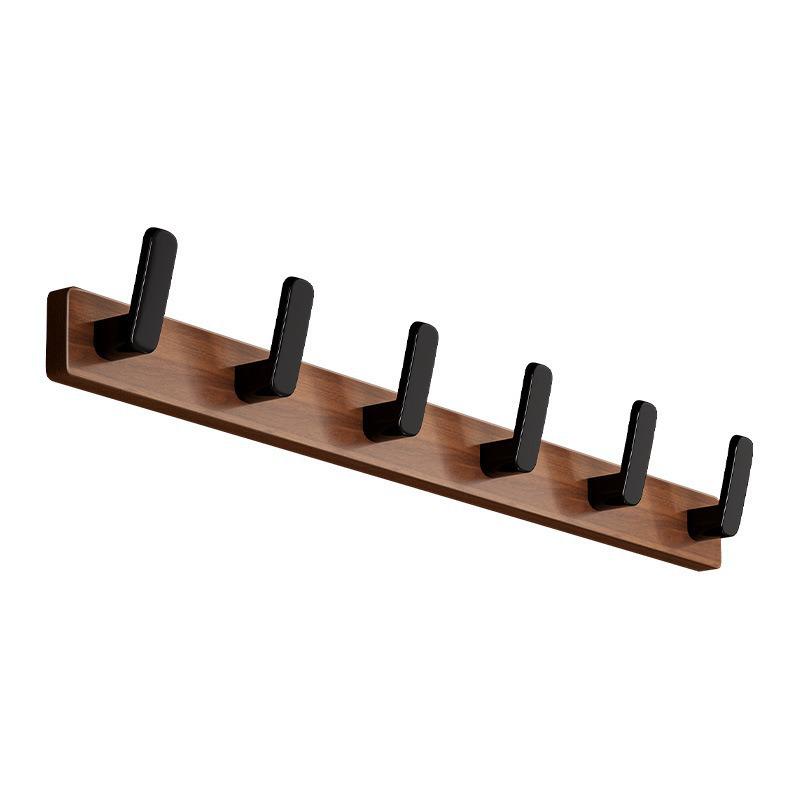 No-Drill Solid Wood Wall-Mounted Clothes and Hat Hook for Entrance or Hallway