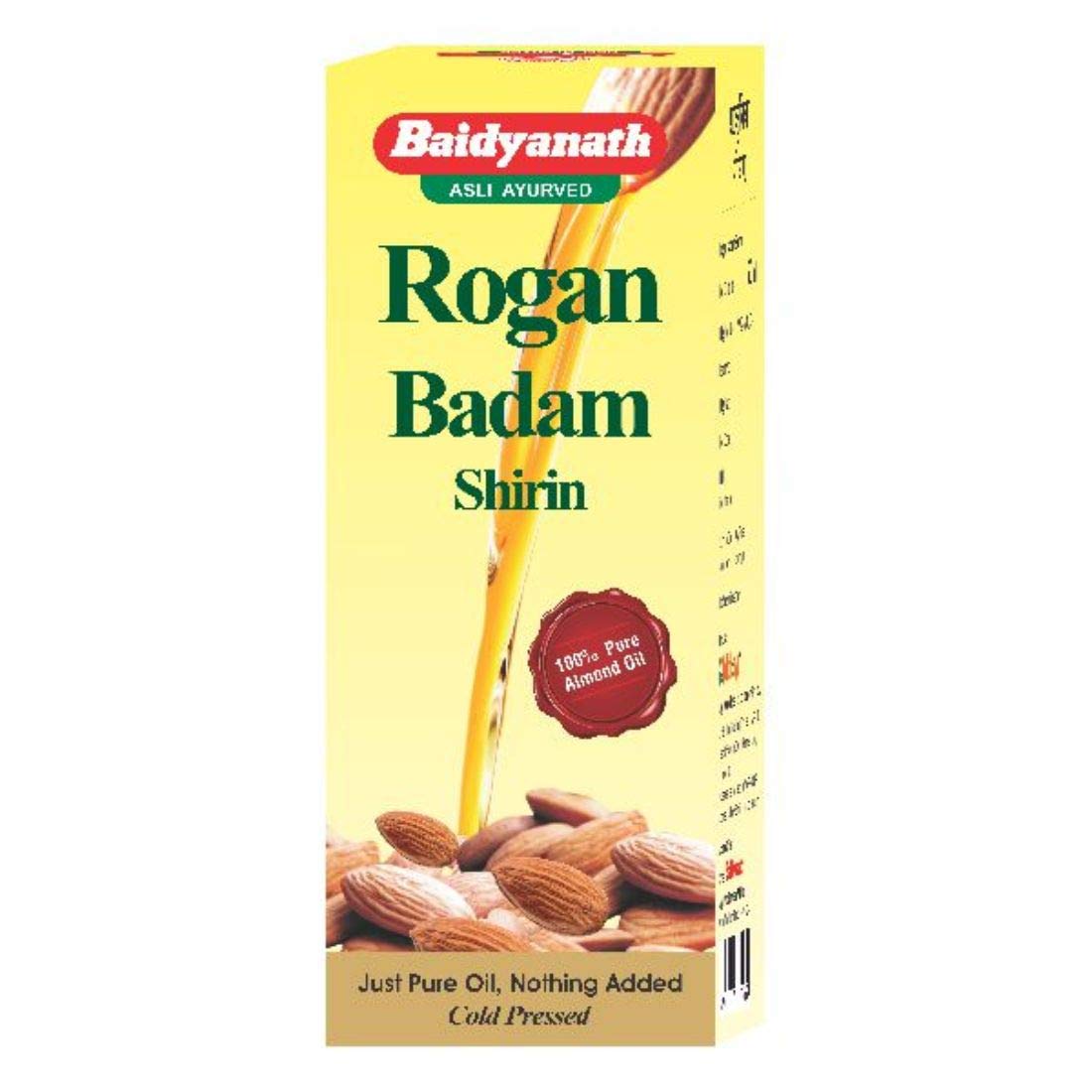 

Baidyanath Asli Ayurved Rogan Badam Tel 25 ml Pure Almond Oil Skin Hair Nourishment Tonic