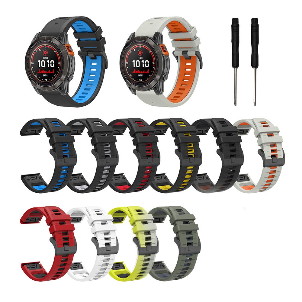 Silicone Watch Strap 26mm 22mm For QuickFit Garmin Band Fenix 8 7X 7 7S 6X 6 Pro 5 5X Epix 2 Forerunner 965 955 945 Instinct 2