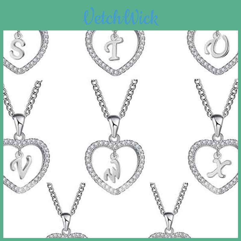 Stunning 26 Letters Heart Love Crystal Women Silver Plated Chain Necklace Jewelry For Meaningful Connections