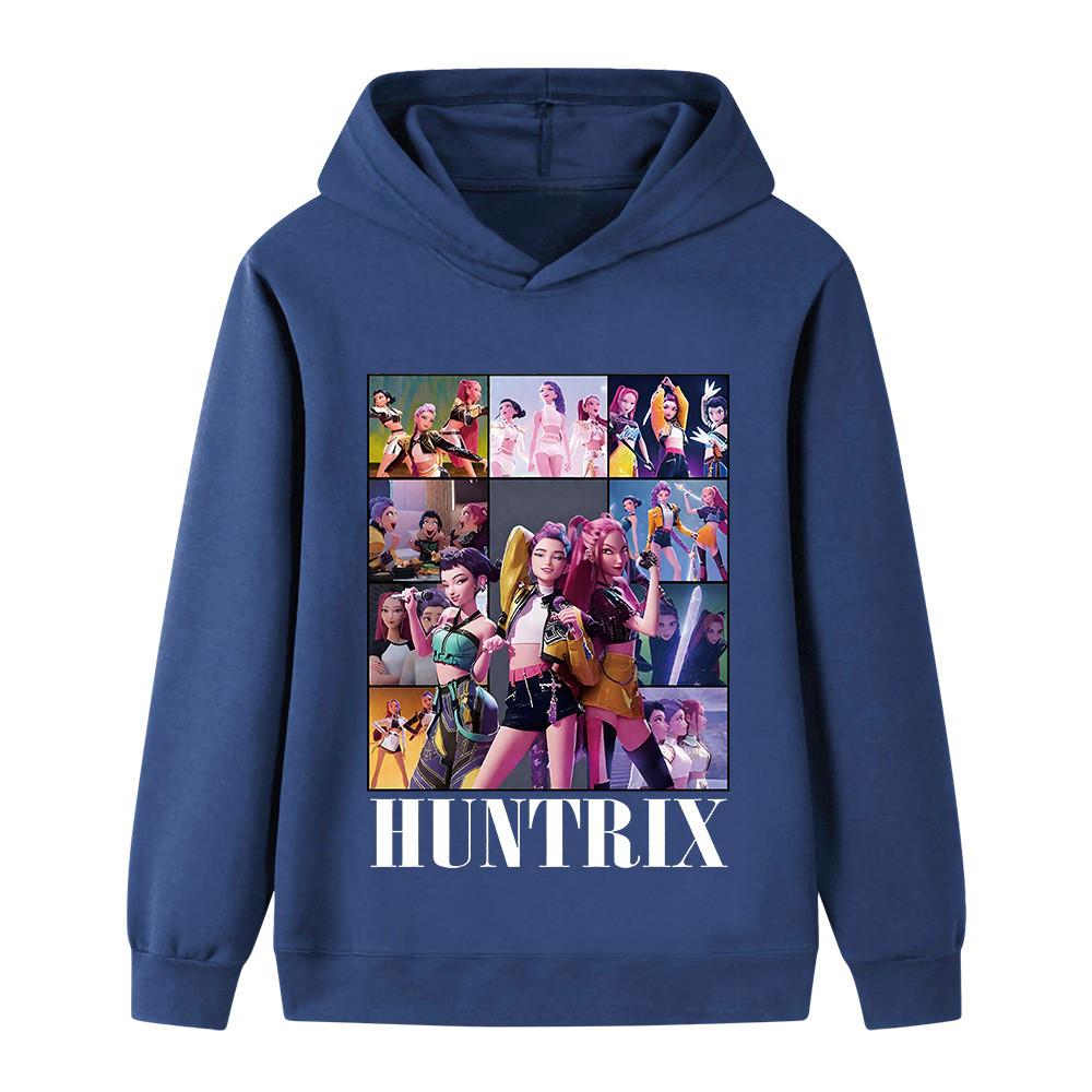 B1223 Kids Boys Girls Kpop Rumi Zoey Mira Print Long Sleeves Hoodie