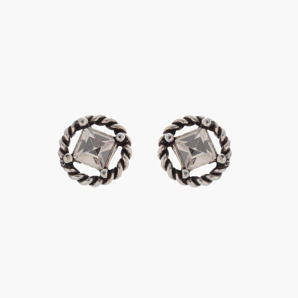 J.Lauren 0M02683 Antique Twisted Basic Silver Earrings