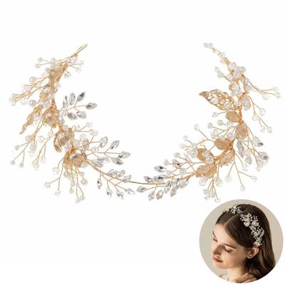 Rhinestone Crystal Headband Floral Jewelry Headdress Prom Bridal Headpiece  Women Bridal