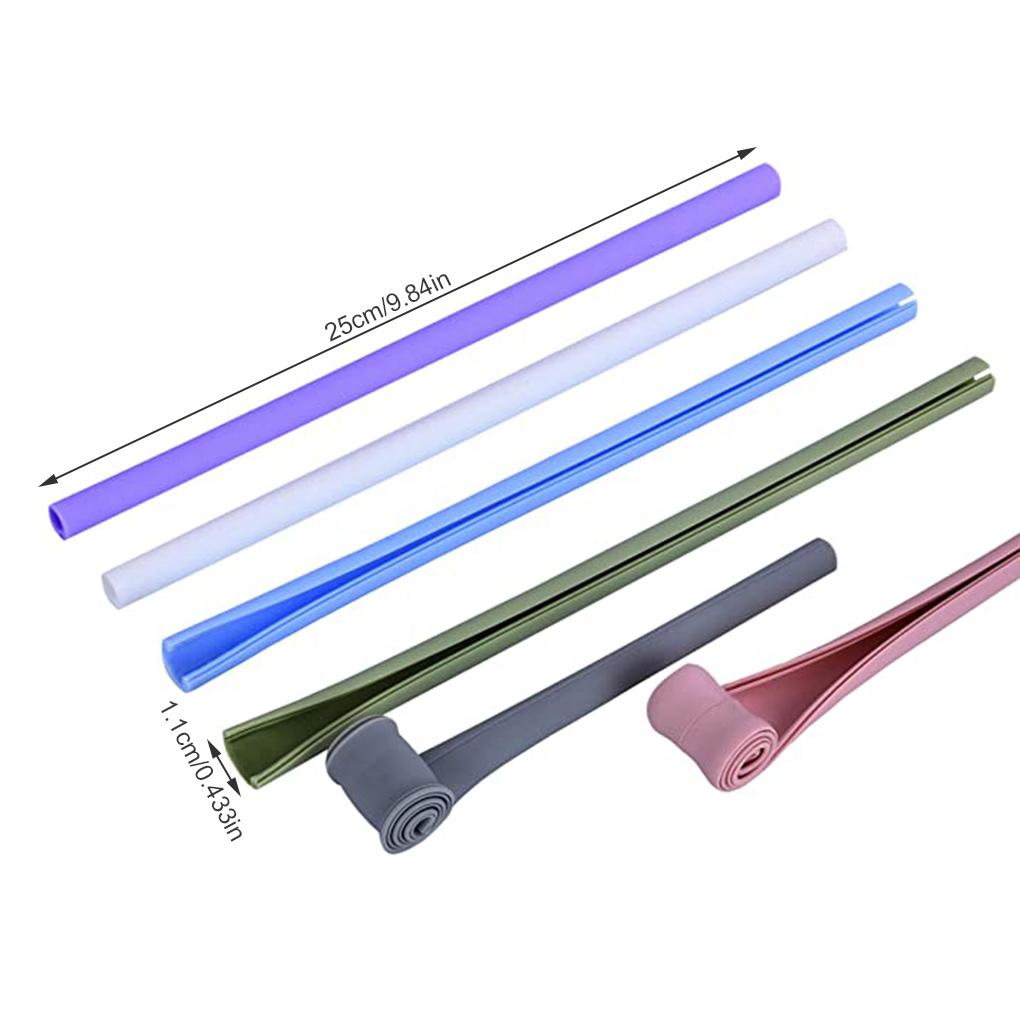 Pack of 6 Silicone Straws Reusable Detachable Soft Drinking Beverage Openable Snap Portable Travel Party Accessories