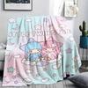 1PC Sanrio Cute Print Flannel Blanket, High Quality All Seasons, Home Decor, Warmth and Comfort, Perfect for Christmas Gifts