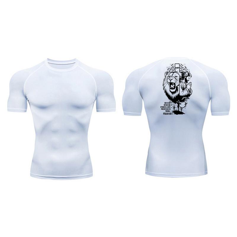Angel Graphic Athletic Quick Dry Tshirts for Men Christian Gym Workout Running Compression Shirt Undershirt Tees Tops Activewear