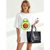 Avocado Print Oversized T-Shirt Black Cute Avocado Design For Casual Wear And Everyday Outfits