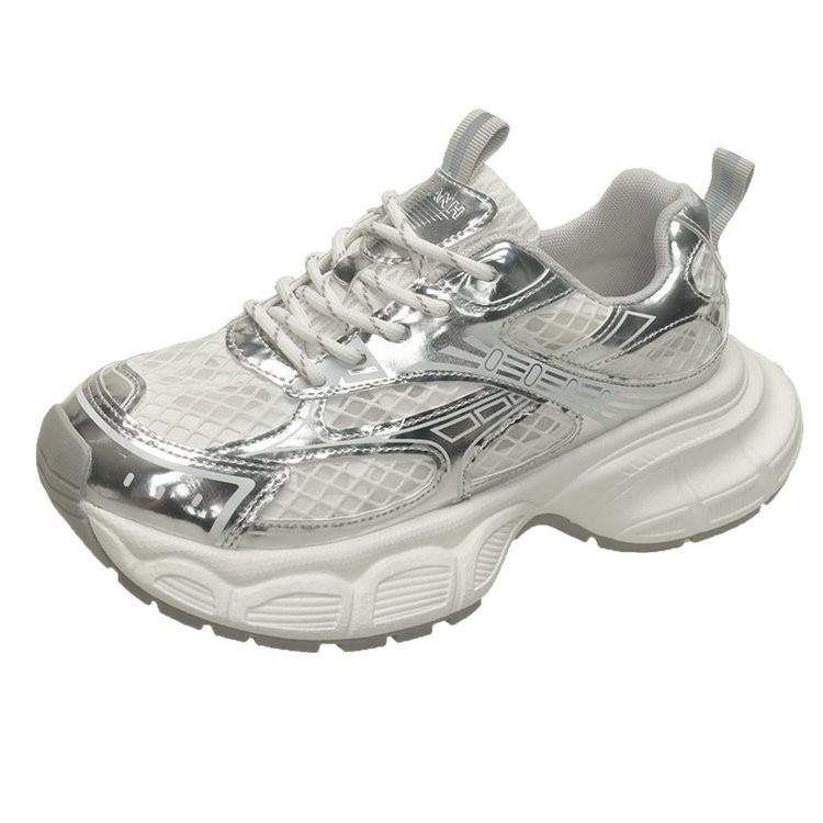 Thick-soled Thin-mesh Dad Shoes for Women In the Summer of 2025, the New European Version of Mesh Yarn, Breathable and Versatile Casual Sports Sh