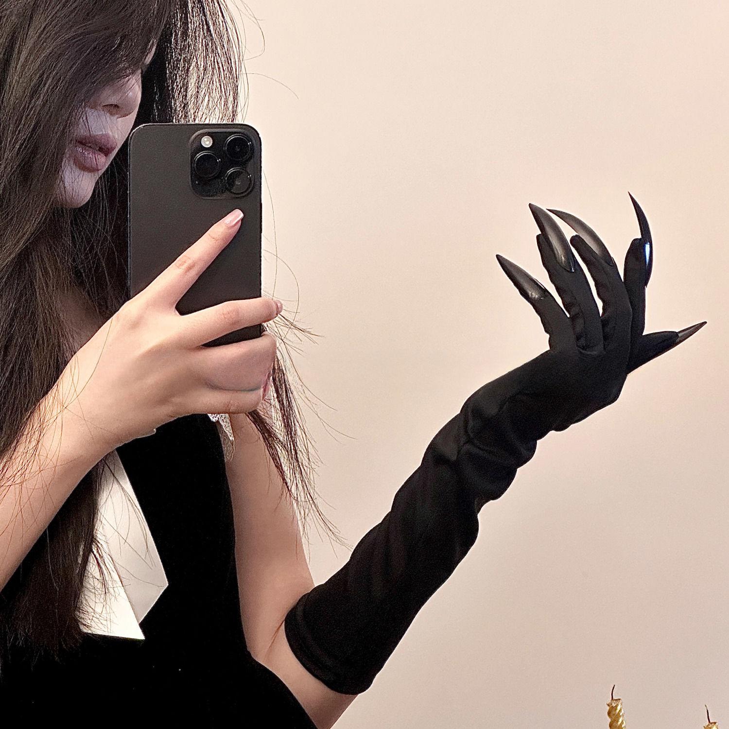 

Готические панк ногти-когти - Ручная броня в стиле Лолита для Хэллоуина, косплея чёрный