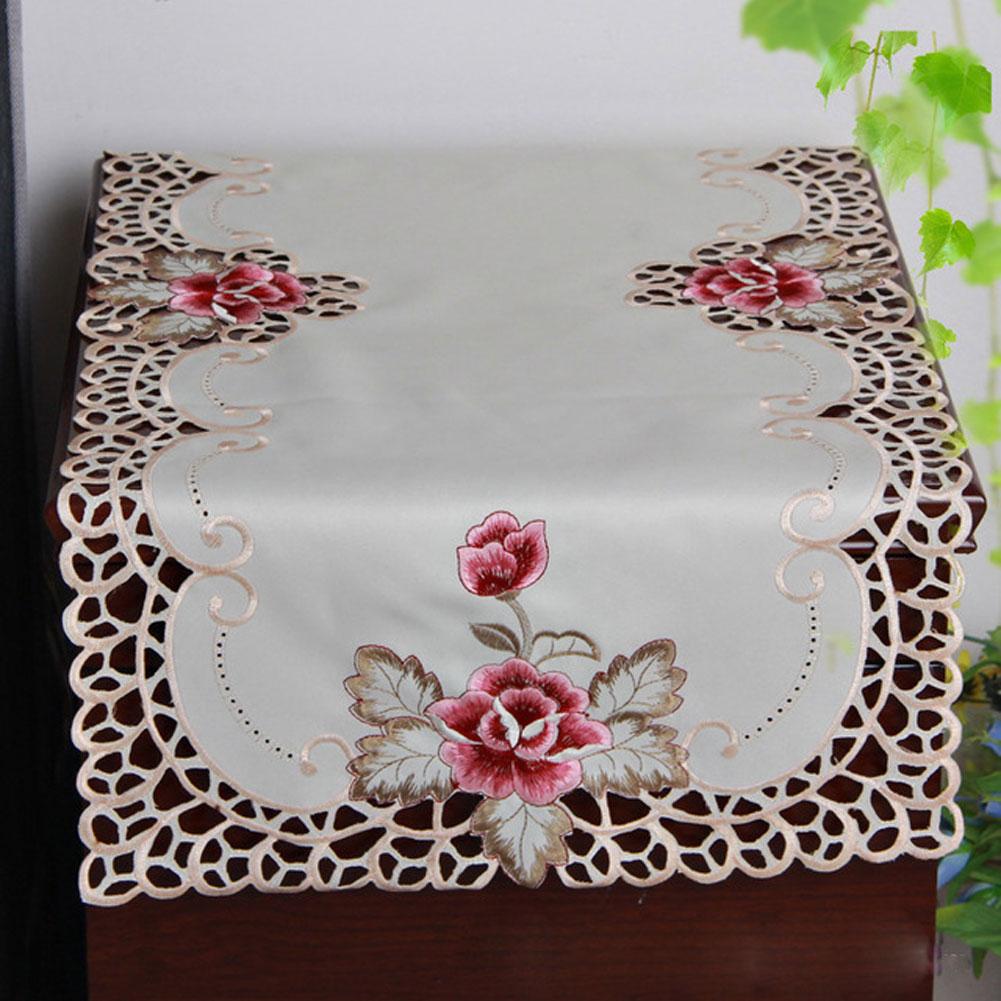 40*85cm Tischdecke Europäische Gartentischdecke bestickt Esszimmer wasserdichte Tischdecke für Hochzeit Party Heimdekor