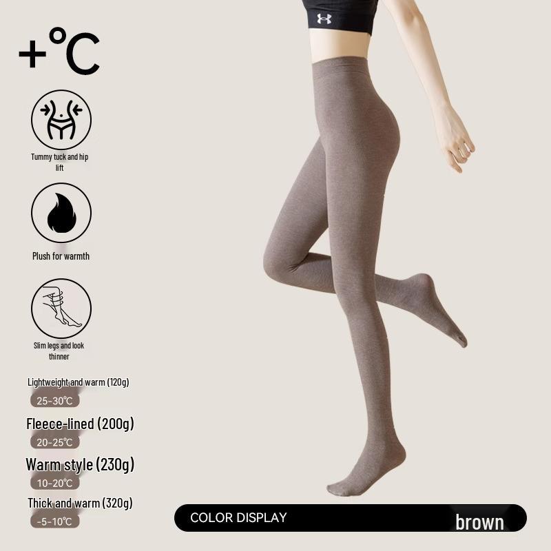 Damen Fleecegefütterte Bauchweg Leggings - Warme Verdickte Baumwoll Steg Strumpfhose für Winter & Herbst
