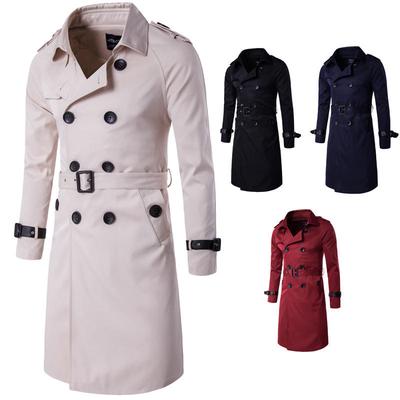 Erkek Rüzgarlık Ceket+ Uzun Slim Fit Kruvaze Yaka Rüzgarlık Erkek FY1128
