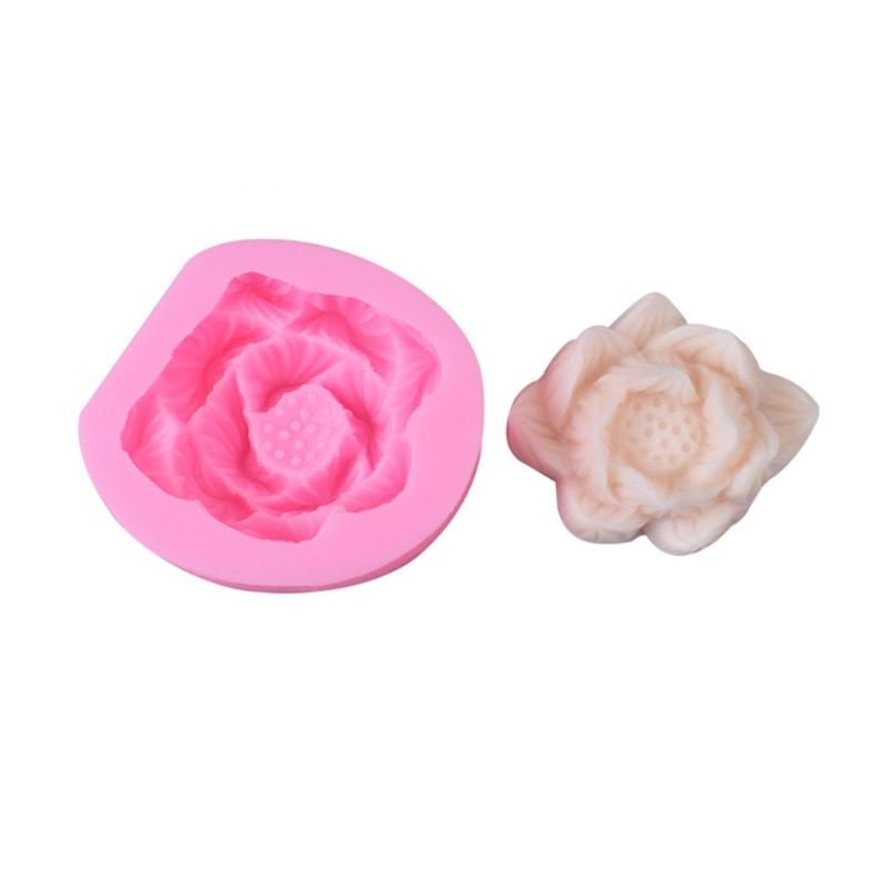 3D Lotus-Flower Shaped Silicone Soap Mold Lotus-Candle Mold Seedpod-of-Lotus Scented Candle Resin Epoxy Mold DIY Art