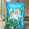 Unicorns Dreaming Under Rainbow Theme Blanket Lightweight Warm Flannel Blanket Decorative Throw Blanket for Home Decoration