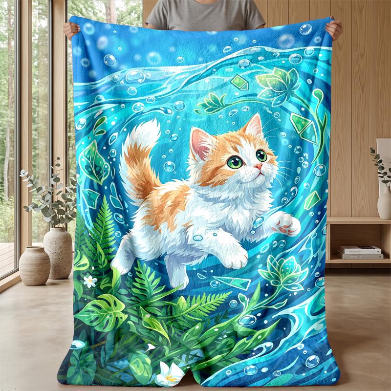 Unicorns Dreaming Under Rainbow Theme Blanket Lightweight Warm Flannel Blanket Decorative Throw Blanket for Home Decoration