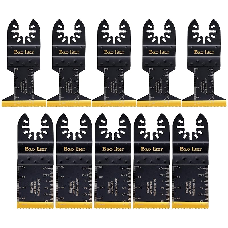 30PCS Oscillating Saw Blades, Universal Titanium Multitool Blades for Wood Plastics Metal, Quick Release Multi Tool Kits Fit Bosch Ryobi Milwaukee