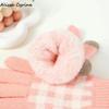 New Autumn and Winter Products, Plus Velvet and Thickened Full-finger Warm Plaid Gloves, Fashionable and Trendy Touch-screen Knitted Gloves