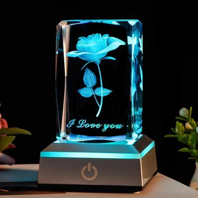 New Exquisite Vibrant LED Rose Night Light - Beautiful, Colorful Anniversary, Christmas, Valentine's Day, Birthday Gift for Moth