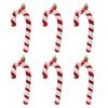 6Pcs Christmas Candy Cane Ornament Glitter Plastic Christmas Tree Hanging Pendant Decoration for Holiday Party Favors