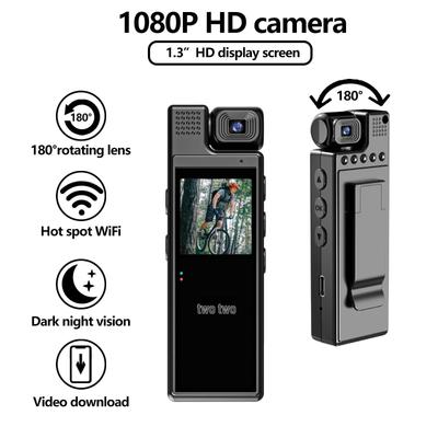 HD 1,3-Zoll-Bildschirm Tragbare WiFi Outdoor DV-Kamera mit drehbarer Linse