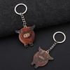 Wooden Portable Highland Cow Decor Keychain Car Key Buckle Highland Cow Keyring Funny Highland Cow
