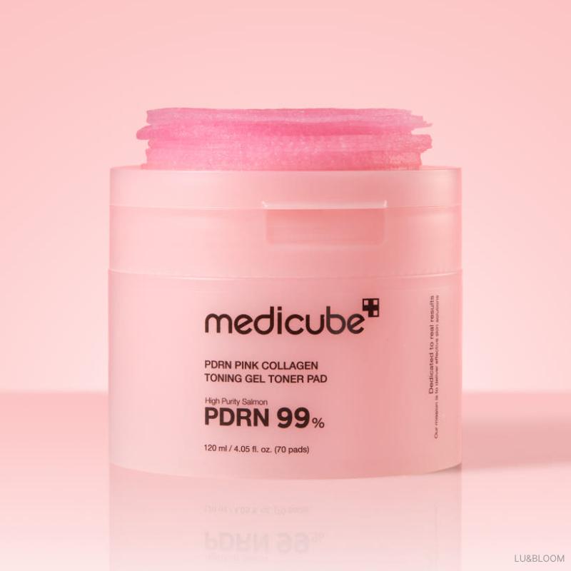 Medicube PDRN Rosa Kollagen Toning Gel Toner Pad 70+10 Pads (Limitierte Auflage, beschränkte Auflage)