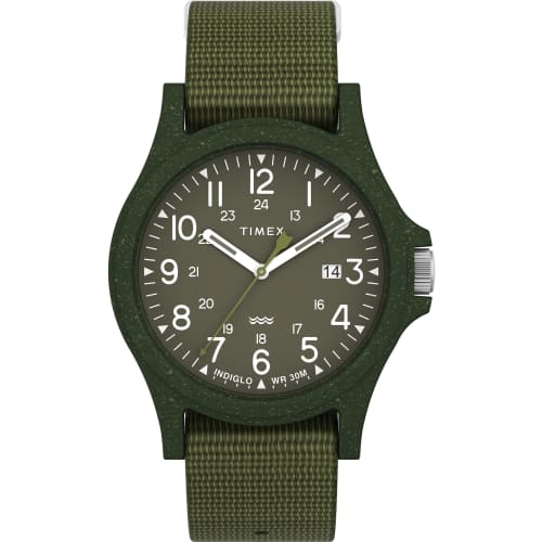 

TIMEX Reclaim Ocean Watch, Khaki Dial, Tide Ocean Material Quartz Movement, 40mm, Unisex, Khaki, TW2V96000