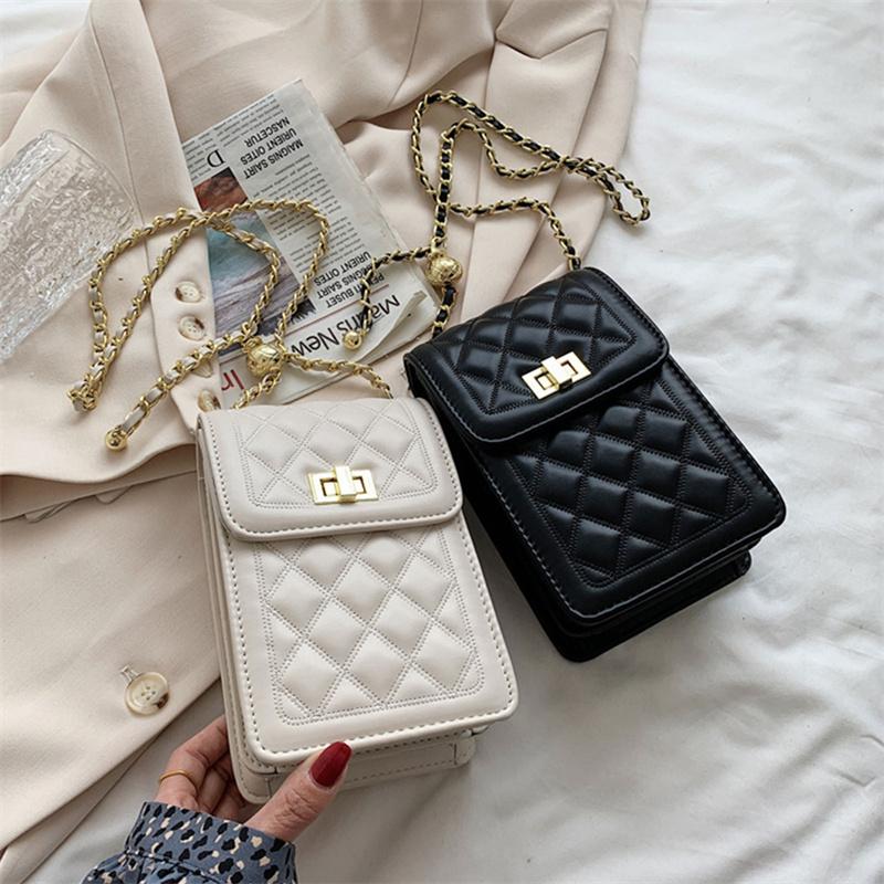 Mobile Phone Bags  Rhombus Chain Shoulder Cross Body Cellphone Sling Bag