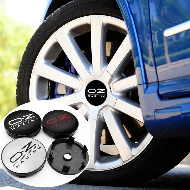 4Pcs/Set 56mm Decal + 60mm OZ Racing Logo Car Styling Emblem Wheel Center Hub Cap Rim Cover Stickers Auto Badge Tire Accessories