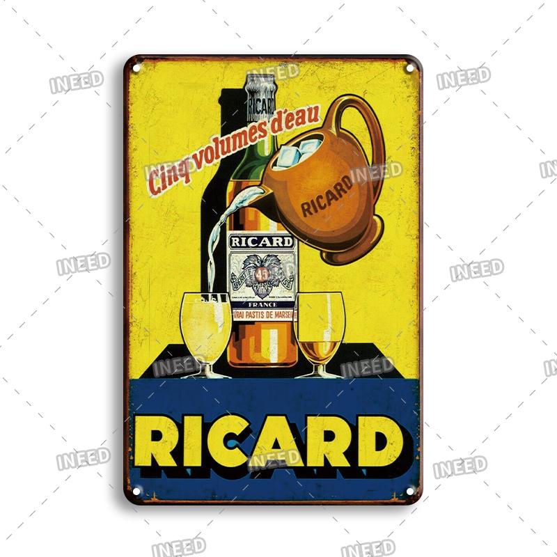 INEED Ricard Bira Retro Metal Tabela Poster Vintage Duvar Posteri Teneke Tabela Dekoratif Duvar Plakası Bar Pub Plak Dekor Aksesuarları