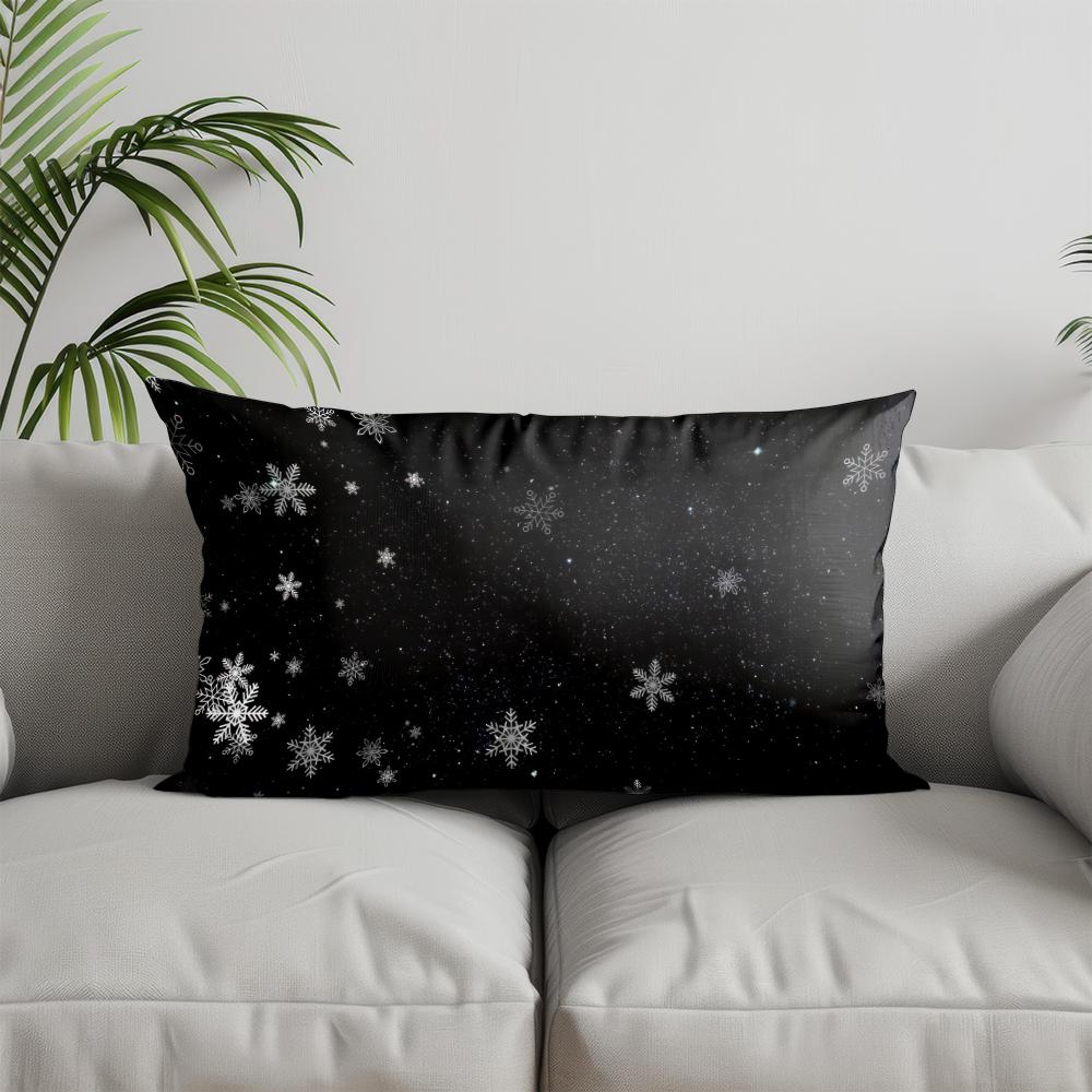 Home Decor Merry Christmas Snowflake Pillow Suitable For Sofa Bedroom Car Pillow Cover Cushion Rectangular Back Cushion