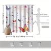 Butterflies Shower Curtain - Colorful Gradient Background, Magical Effect, Polyester,12 Hooks, 70.8x70.8, Stylish Bathroom Decor