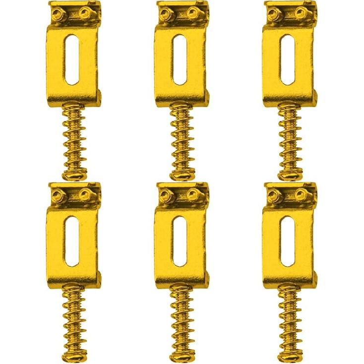 6Pcs Yootones Vintage Style Guitar Tremolo Bridge Saddles Compatible with Fender Strat Stratocaster Electric Guitar (Silver)