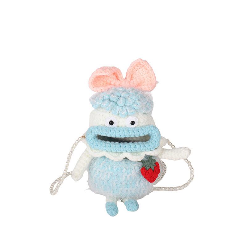And Fun Playful Childrens Crochet Crossbody Bag In Pink Blue And Purple Color Options