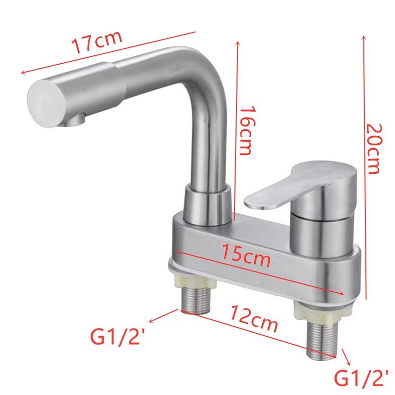 304 Stainless Steel Brushed Bath Basin Faucet Sink Mixer Taps Vanity Hot and Cold Water Mixer Bathroom Faucets