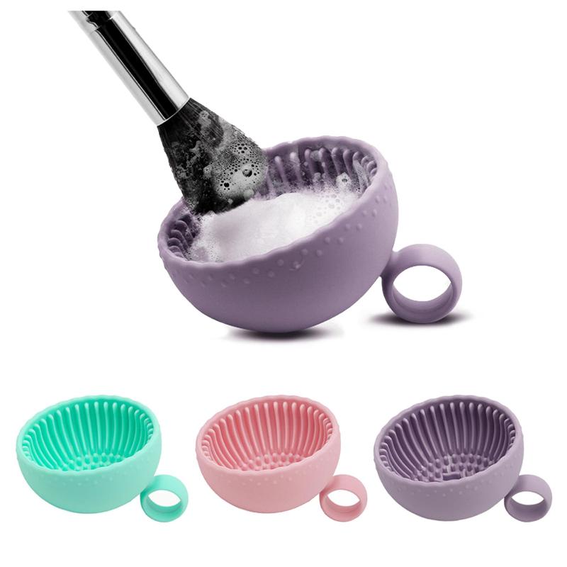 1Pcs Premium Silicone Scrubber & Non-Slip Bowl Quick Clean Makeup Brush Cleaning Bowl Effortless Deep Cleaning For All Facial