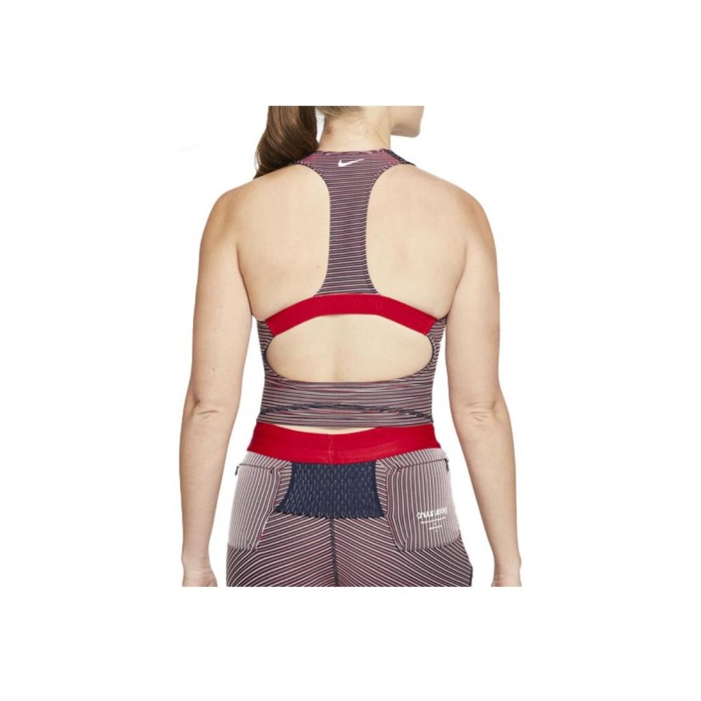 Nike X Gyakusou Striped Running Crew Neck Crop Tank Women Tops Red CU1584-498