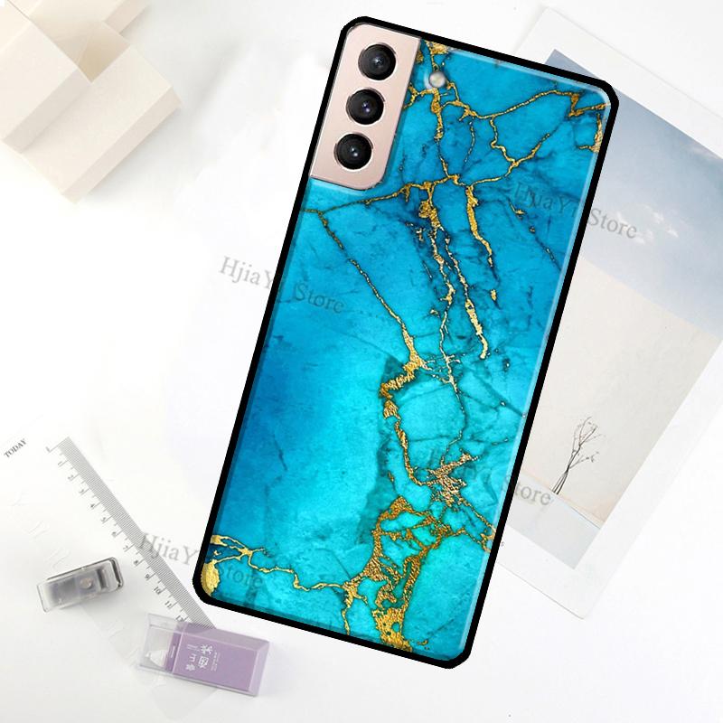 

Чехол Teal Blue Gold Agate Marble для Samsung Galaxy S22 Ultra Note 20 10 S10 S9 S8 Plus S20 S21 FE, чехол для телефона Galaxy S8