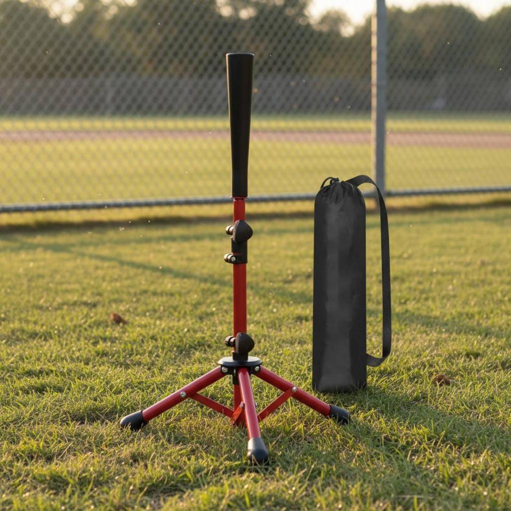 Tripod Batting Tee Foldable Adjustable Baseball Training Stand for