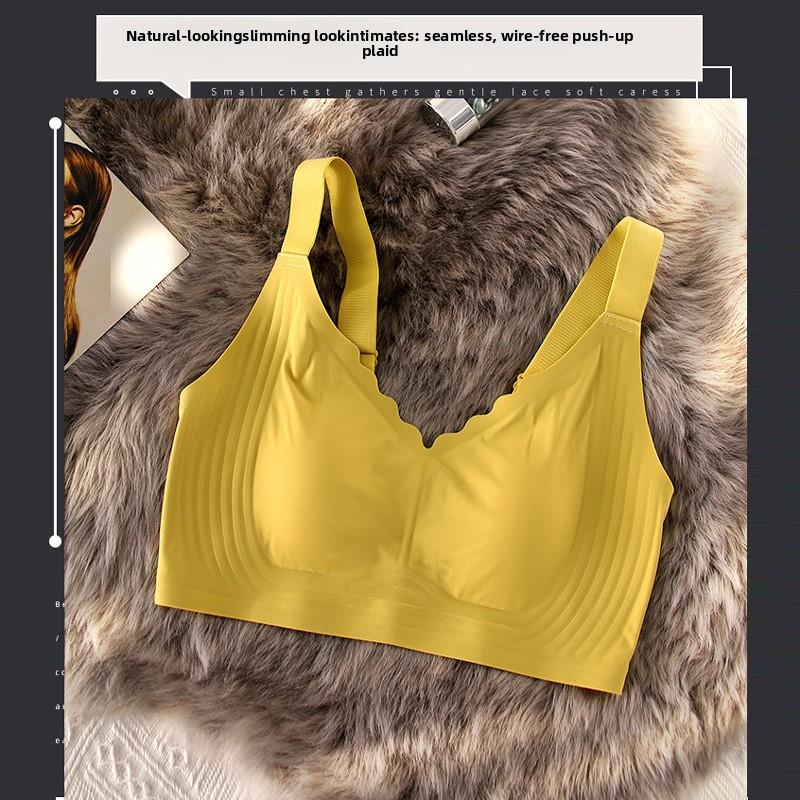 Ultra Thin Soft Support Jelly Bra for Women with Large Chest, Small and Seamless Without Steel Ring, Gathered and Supported Bra