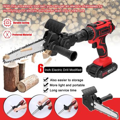 4+6 Inch Electric Drill Modified To Electric Chainsaw Tool Set Attachment Woodworking Cutting Tool Electric Chainsaw Accessory