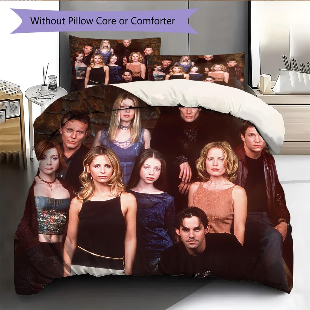 Buffy the Vampire Slayer Pattern Bedding Home Decoration Birthday Gift (1 * duvet cover + 2 * pillowcase, without core)