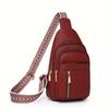 Multifunctional Retro Chic PU Soft Leather Crossbody Bag Multiple Zippered Pockets Versatile for Leisure and Sports