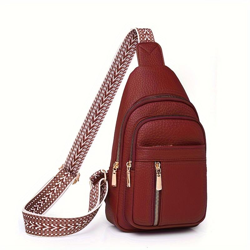 Multifunctional Retro Chic PU Soft Leather Crossbody Bag Multiple Zippered Pockets Versatile for Leisure and Sports
