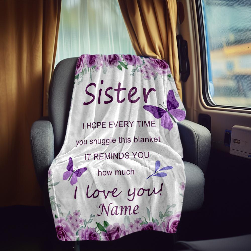 Sister Customize Your Name Rv Blanket Comfortable Soft Lightweight Allseason Multipurpose Blanket For Travel Camping Picnics Sofa Rv Bed Living Room