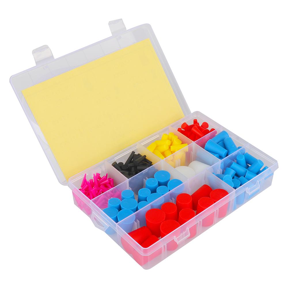 250pcs Various Sizes Fixed Silicone Rubber Stopper Plug Natural Rubber End Cap for Sealing Parts Multiple Sizes Rubber Products