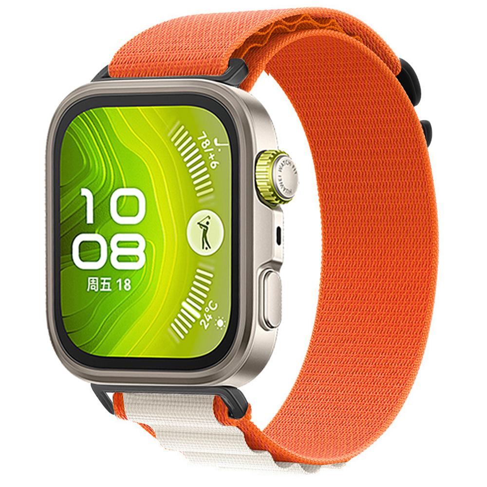 

Alpine Loop Nylon Strap For Huawei Watch Fit 3 / Fit 4 / Fit 4 Pro / Fit 5 / Fit 5 Pro Sports Trail Breathable Replacement Watchband Bracelet оранжевый/белый